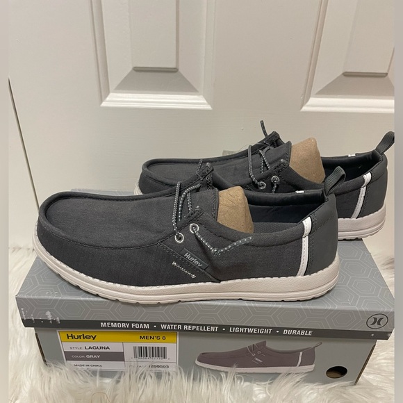 Men's US 8 Hurley Laguna Gray Casual Shoes With Memory Foam Lightweight - Picture 1 of 12